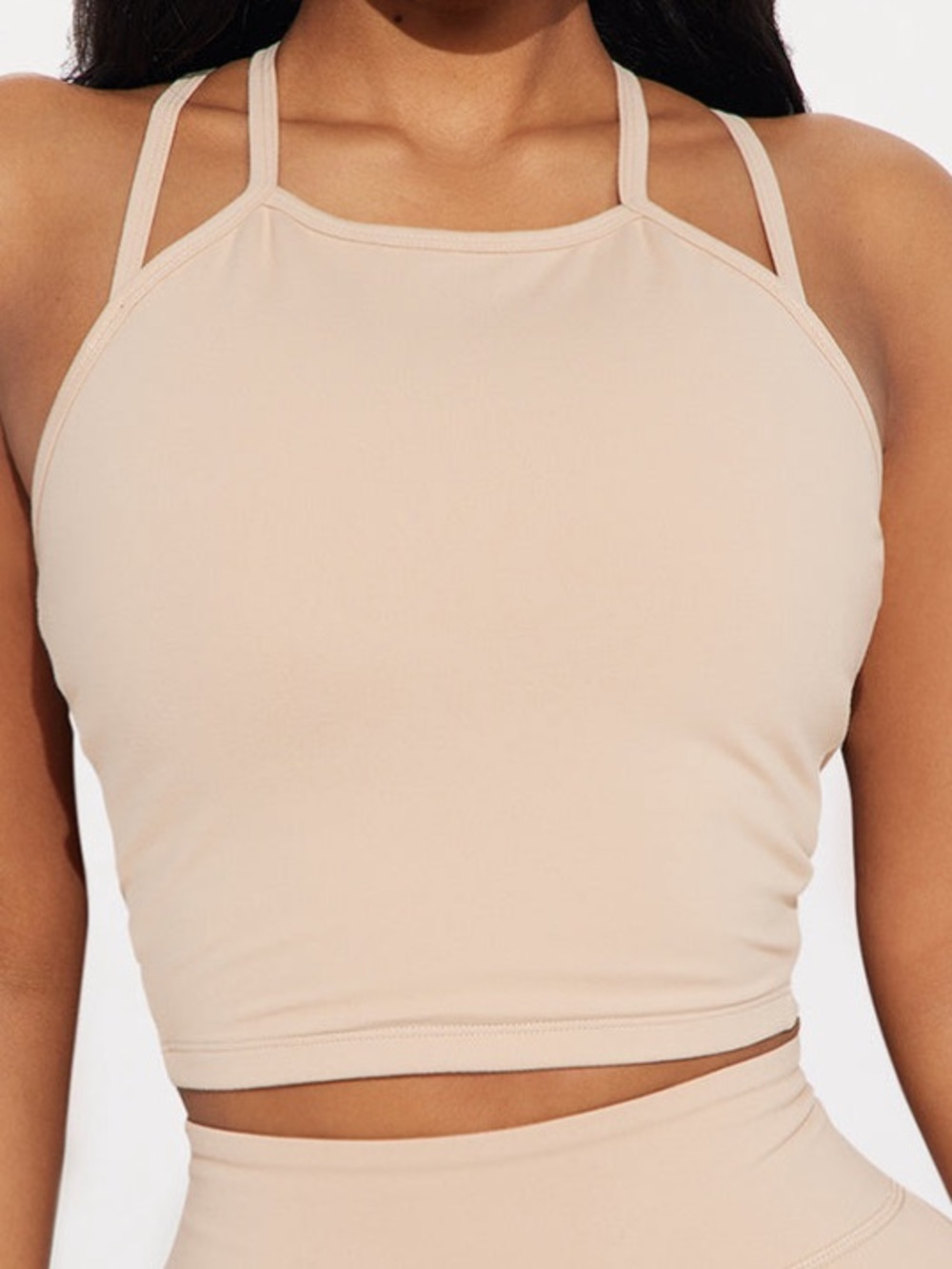 Fashion Nova Nude Double-Strap Sports Bra